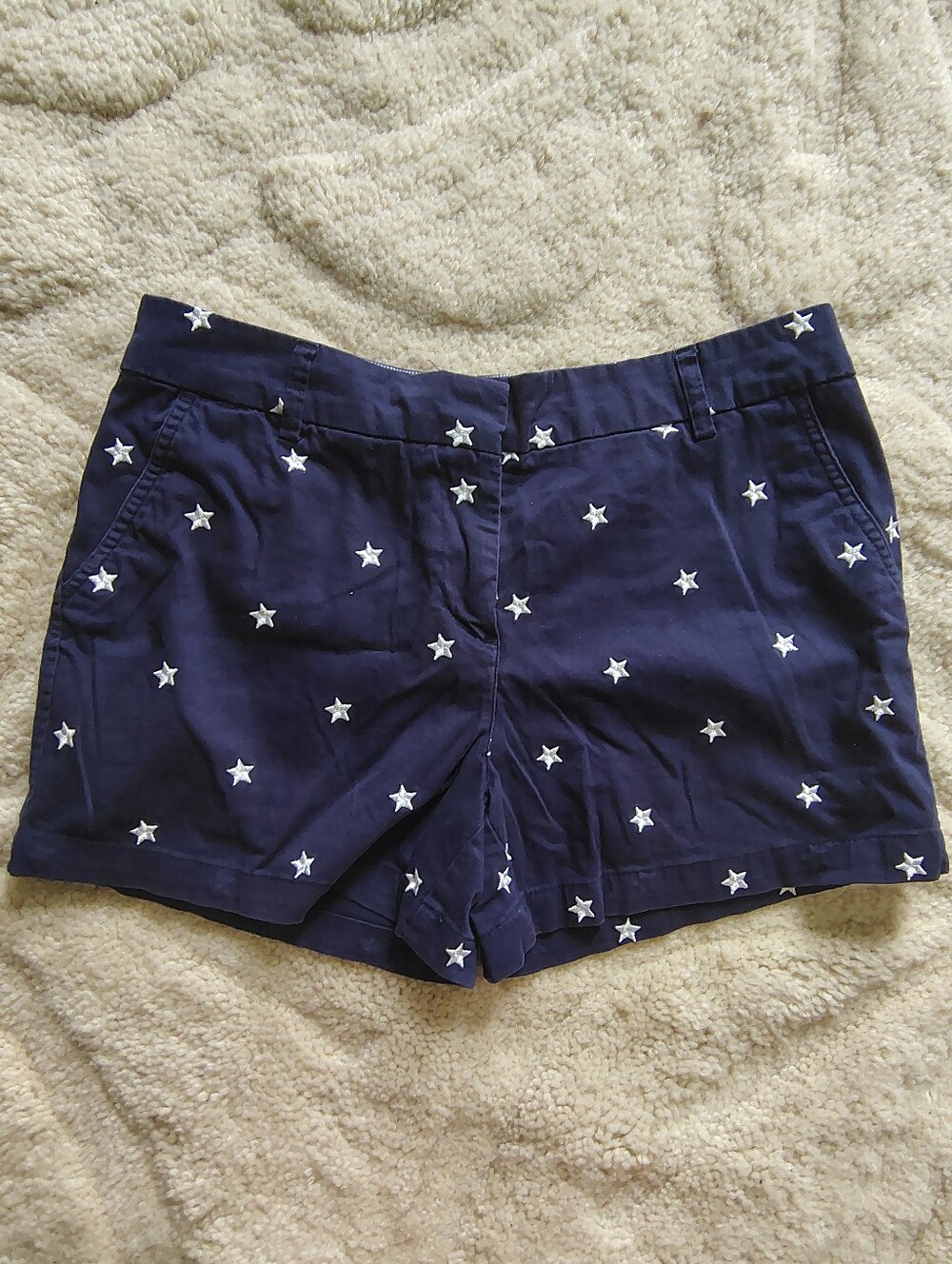 ☀️5/$25☀️ Cambridge Dry Goods Women's Size 10 Navy Blue Embroidered Star Shorts
